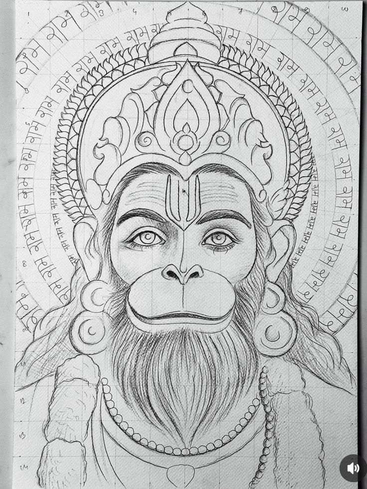 a drawing of a monkey with a crown on it's head and an ornate frame around its neck