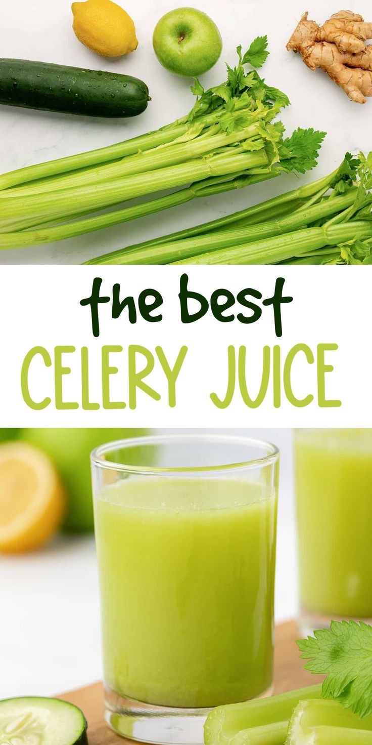 Celery juice can be made with just celery, but as you can imagine the flavor is a bit strong. I like to make my celery juice a little sweeter with a crisp green apple and pair it with citrus and cucumber flavors. While you still taste the celery, this combination is much more flavorful and easy to drink! Celery Smoothie, Celery Recipes, Healthy Juicer Recipes, Spinach Juice, Homemade Juice, Green Juice Recipes, Juicer Recipes, Celery Juice, Lemon Ginger