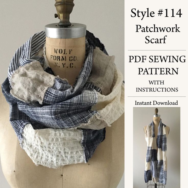 a mannequin wearing a plaid scarf on top of a dress form with instructions for how to sew