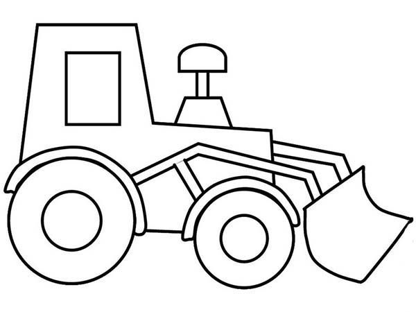 Bulldozer, : Bulldozer Picture Outline Coloring Page | Truck coloring ...