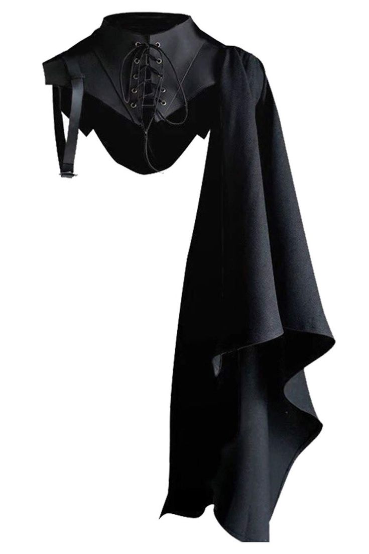 PRICES MAY VARY. Include:1 pcs shawl Material:Polyester + Faux leather,with high quality Men Woman Medieval Half Cape Steampunk Gothic Shawl Halloween Cosplay Costume Accessories Machine wash or hand wash Occasions:Halloween, Christmas, Comic con, Dress-up party, Themed party, Stage Performances, Ball, Masquerade, Anime Expo ,Casual and so on. Black Cloak, Gothic Punk, Fantasy Clothing, Fantasy Fashion, Rave Outfits, Character Outfits, Mode Inspiration, Art Clothes, Cloak