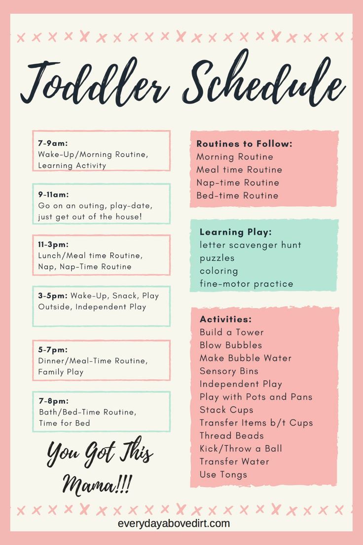 a poster with the words toddler schedule and instructions for how to get this menu