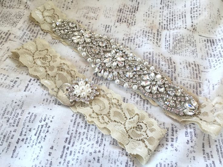 "Bridal Garter Set, Beaded Wedding Garter, Bridal Garter Wedding, Rhinestone Garter, Crystal Garter Set, You're Next Toss Garter, Garter Set -Gorgeous rhinestone garter set wedding garter set. Keepsake features rhinestone and pearl beading and the toss includes a Pearl/rhinestone button with a \"You're Next\" charm on your choice of lace (shown in champagne or dark ivory) - *Note: we do carry flower girl baskets, ring pillows, and sashes that match this set ------CUSTOMIZE YOUR GARTER----- Pleas Crystal Garter, Lace Wedding Garter Set, Rhinestone Garter, Party Make-up, Garter Wedding, You're Next, Wedding Garter Lace, Bridal Garters Set, Pearl Beading