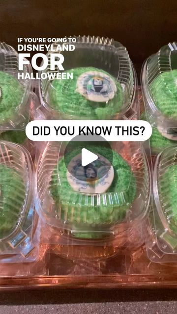 cupcakes with green frosting in plastic containers on top of a table next to a sign that says, did you know this?