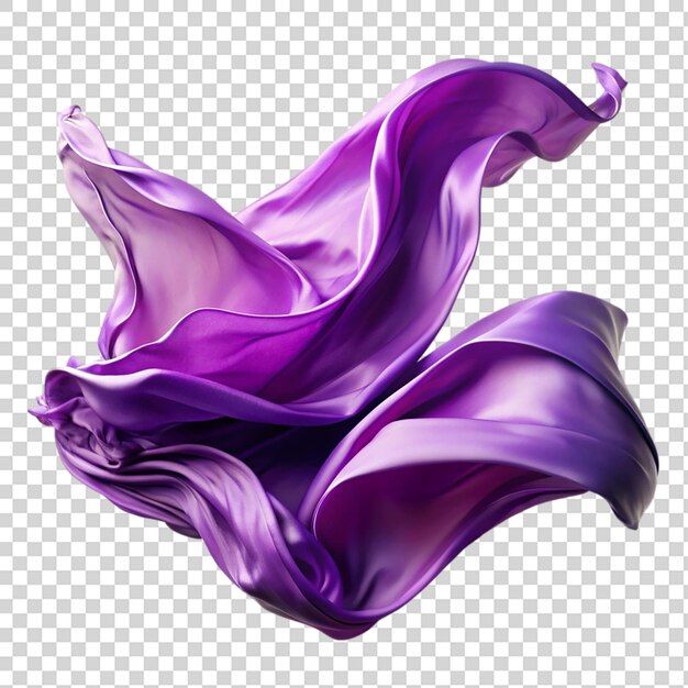 purple flowing fabric on a white background