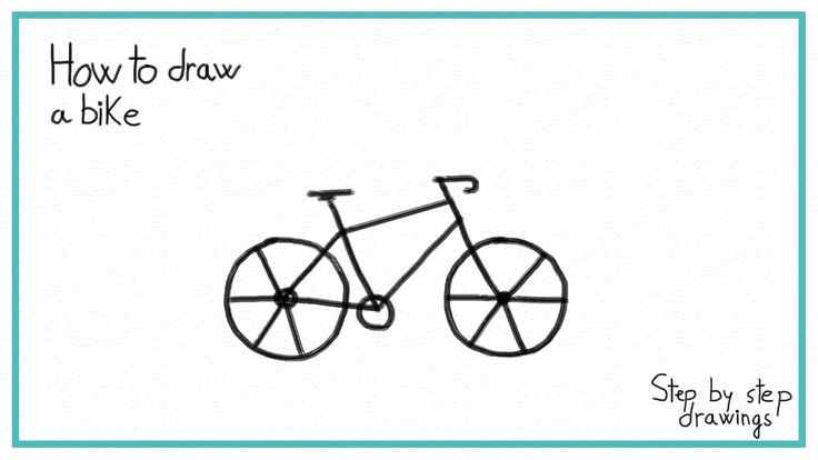 a drawing of a bicycle with the words how to draw a bike written on it