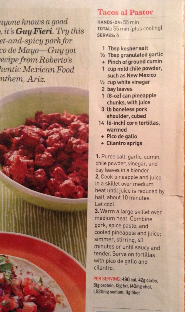 the recipe for mexican food is shown in an old magazine