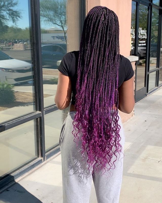 Purple Box Braids, Braiding Hair Colors, Colored Box Braids, Big Box Braids Hairstyles, Single Braids, Box Braids Hairstyles For Black Women, Braided Cornrow Hairstyles, Cute Box Braids Hairstyles, Quick Braided Hairstyles