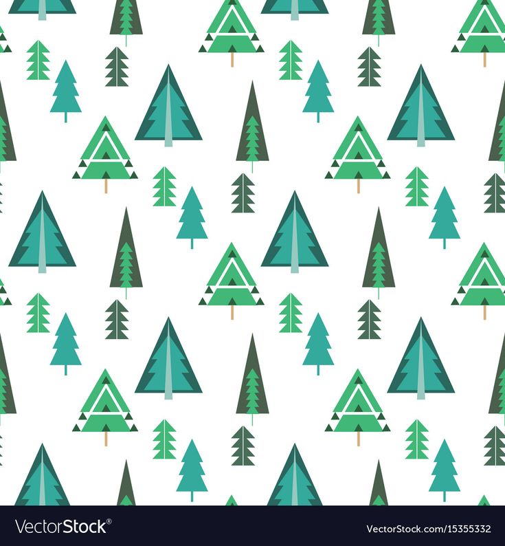 seamless christmas tree pattern with green and blue trees on the white backgroun