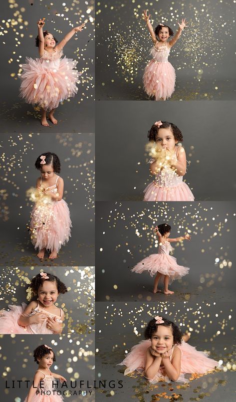 2nd Birthday Studio Photoshoot, 3rd Photoshoot Ideas, Glitter Studio Photoshoot, Threenager Picture Ideas, Photoshoot Ideas For Kids Birthday, 4 Year Birthday Photoshoot Ideas, Photo Shoot Party Ideas, 2 Year Baby Girl Photoshooting Ideas, 3 Year Girl Photoshooting Ideas