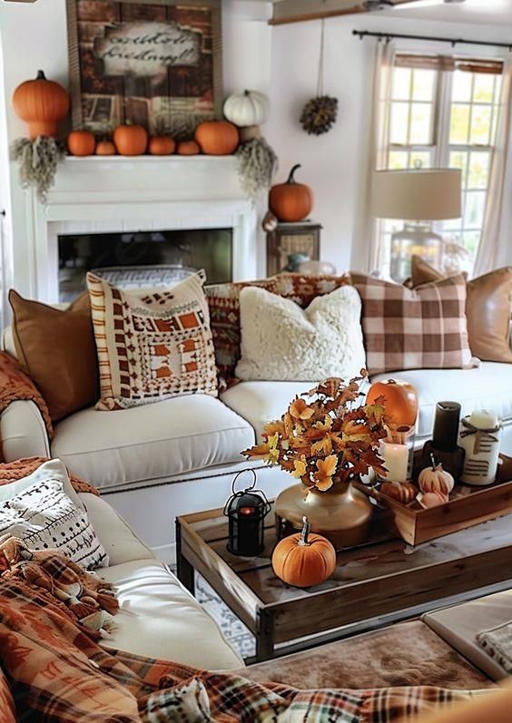 a living room filled with lots of furniture and decor on top of it's walls