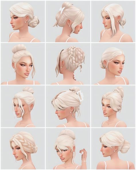 many different styles of hair for the face and head, all in various positions to make it