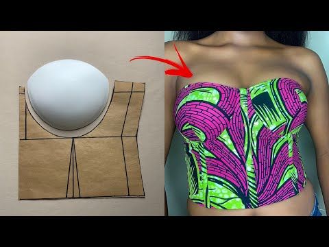 CORSET WITH BRA CUPS (cutting and sewing) / Easy tutorial for beginners - YouTube Sew Corset, Corset Pattern Drafting, Simple Corset, How To Make A Corset, Corset Tutorial, Corset Sewing, Pattern Drafting Tutorials, Bra Sewing Pattern, Sewing Easy