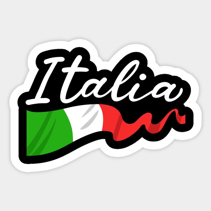 sticker with the word italia written in italian