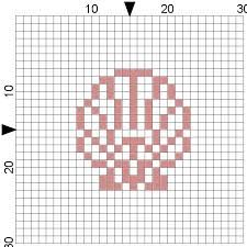 a cross - stitch pattern with the shape of a hand on it's side