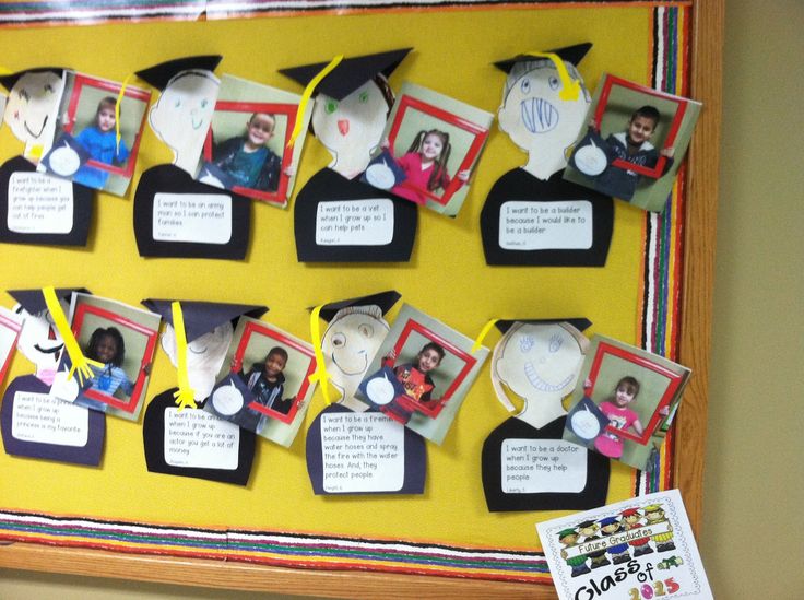 a bulletin board with pictures and magnets on it