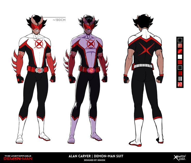 the concept art for an upcoming animated movie, featuring two men in red and white costumes