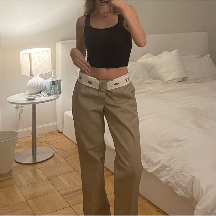 Size Is 30x30 Never Worn No Tags Bought Off Amazon For Full Price My Waist Size Is 24/25 Tan Dickies Pants Outfits Women, Dickeys Pants Outfits, Dickies Pants Outfits Women Khaki, Beige Dickies Pants Outfit, Trendy Cheap Brown Cargo Pants, Dickies Pants Outfits, Nice Pants, Dickeys Pants, Chola Style Outfits