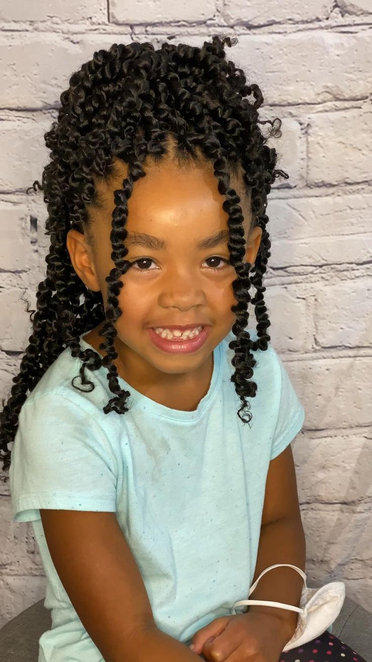 Kiddie Crochet Hairstyles, Kids Crotchet Hairstyles Black, Crochet Kids Hairstyles, Curly Braids For Kids, Girls Crochet Hairstyles, Kid Crochet Hairstyles, Crochet Styles For Kids, Toddler Crochet Hairstyles, Crochet Braid Styles For Kids