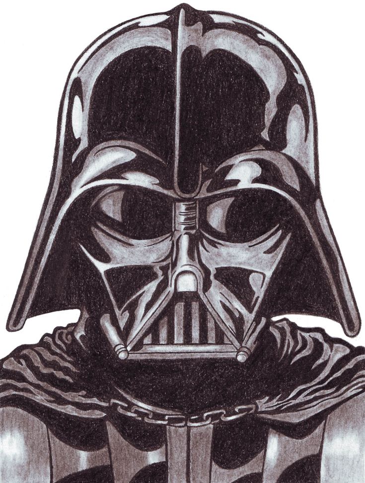 a drawing of darth vader from star wars