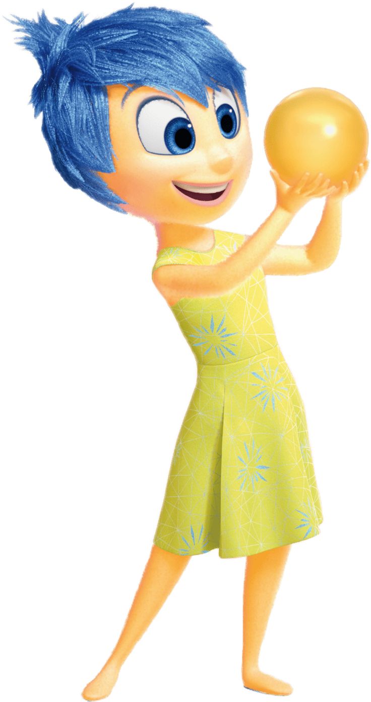 a cartoon character with blue hair holding an orange ball in one hand and smiling at the camera