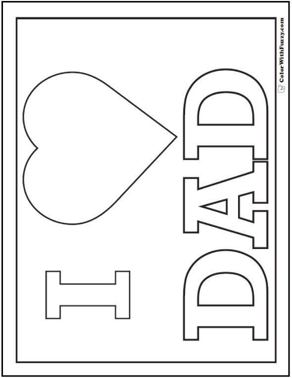 the word dad with an arrow and heart on it is outlined in black and white