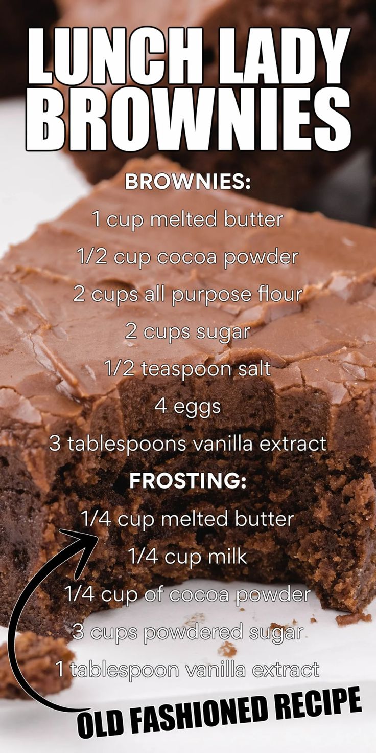 the recipe for chocolate brownies is shown in this advertise with information about how to use it