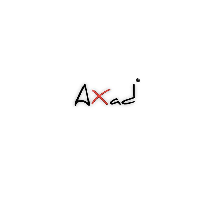 the word axai written in black and red ink on a white background with an x symbol