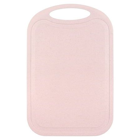 a pink cutting board on a white background