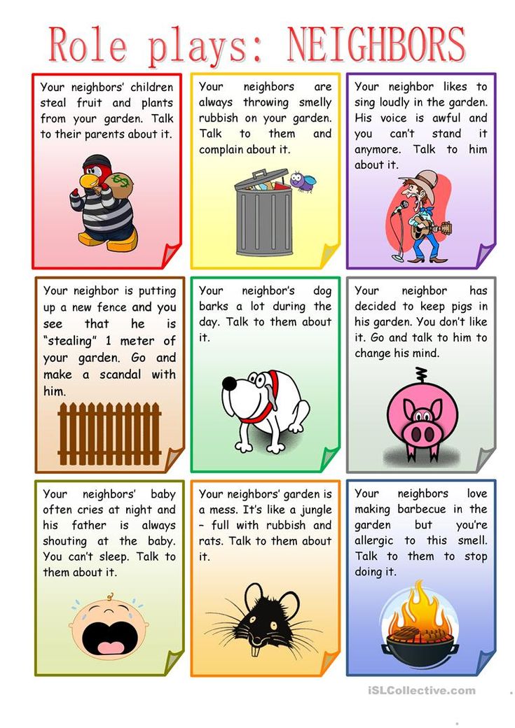 a poster with instructions on how to use the role plays neighborss in children's books