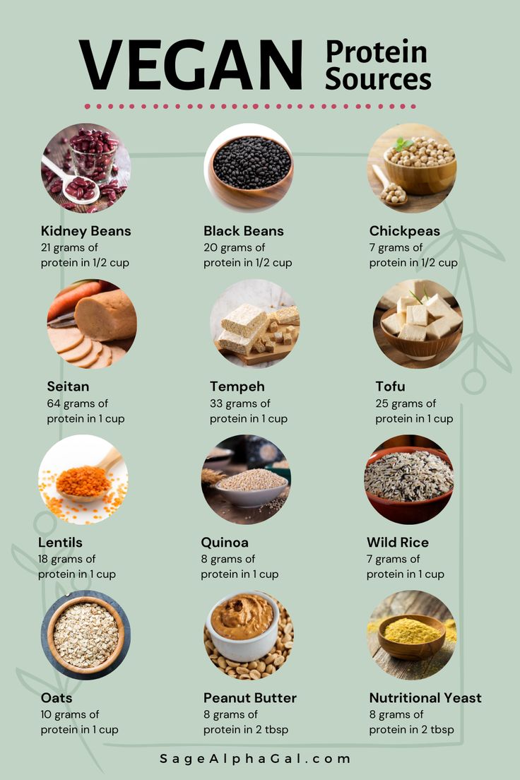 vegan protein sources are shown in this graphic diagram, which shows the top ten ingredients for