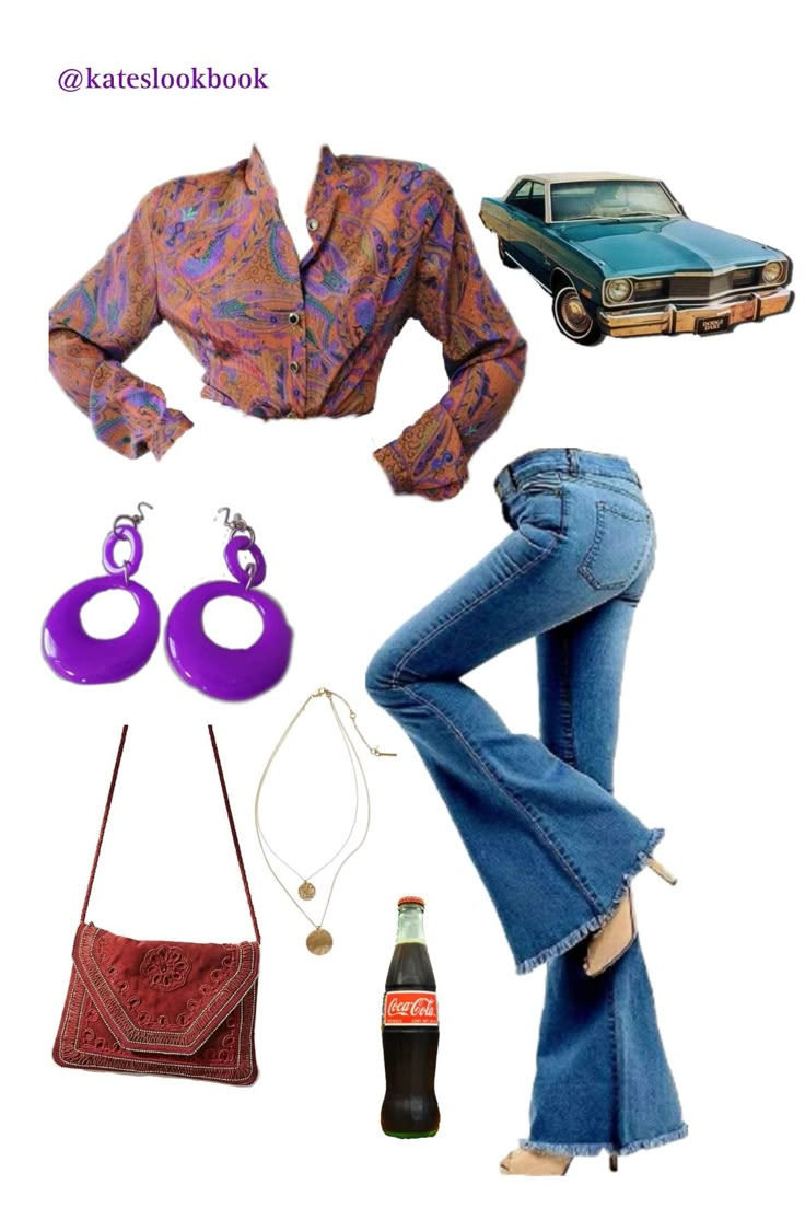 70s Dungarees Outfit, Casual 70s Outfits Retro, That’s So 70s Show Outfits, Fancy 70s Outfit, 70s Outfits School, 70s Funk Outfit, 70s Outfit Inspiration Party, Hippie Look 70s, Summer Hippie Outfits 70s