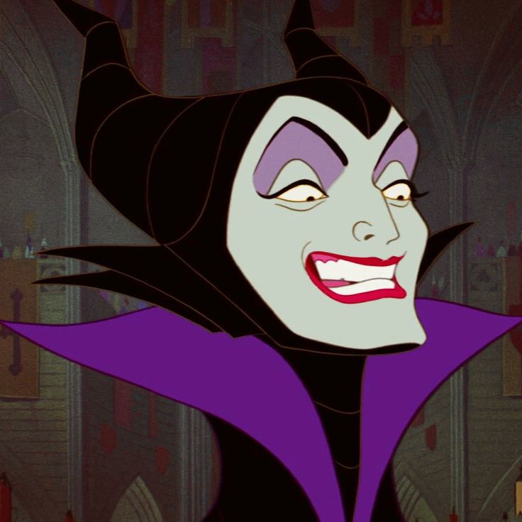 maleficent from disney's sleeping beauty is shown in an animated version of the movie