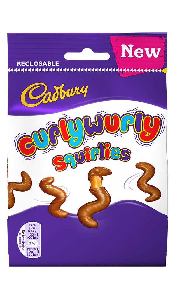 cadbury curlyy swirlies are in the package