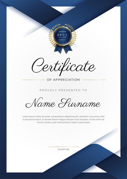 Vector certificate of appreciation templ... | Premium Vector #Freepik #vector Thanks Certificate Design, Diploma Certificate Design, Corporate Certificate Design, School Certificate Design, Certificate Design Aesthetic, Certificate Of Appreciation Design, Tuition Poster, Editing Settings, Calligraphy Certificate