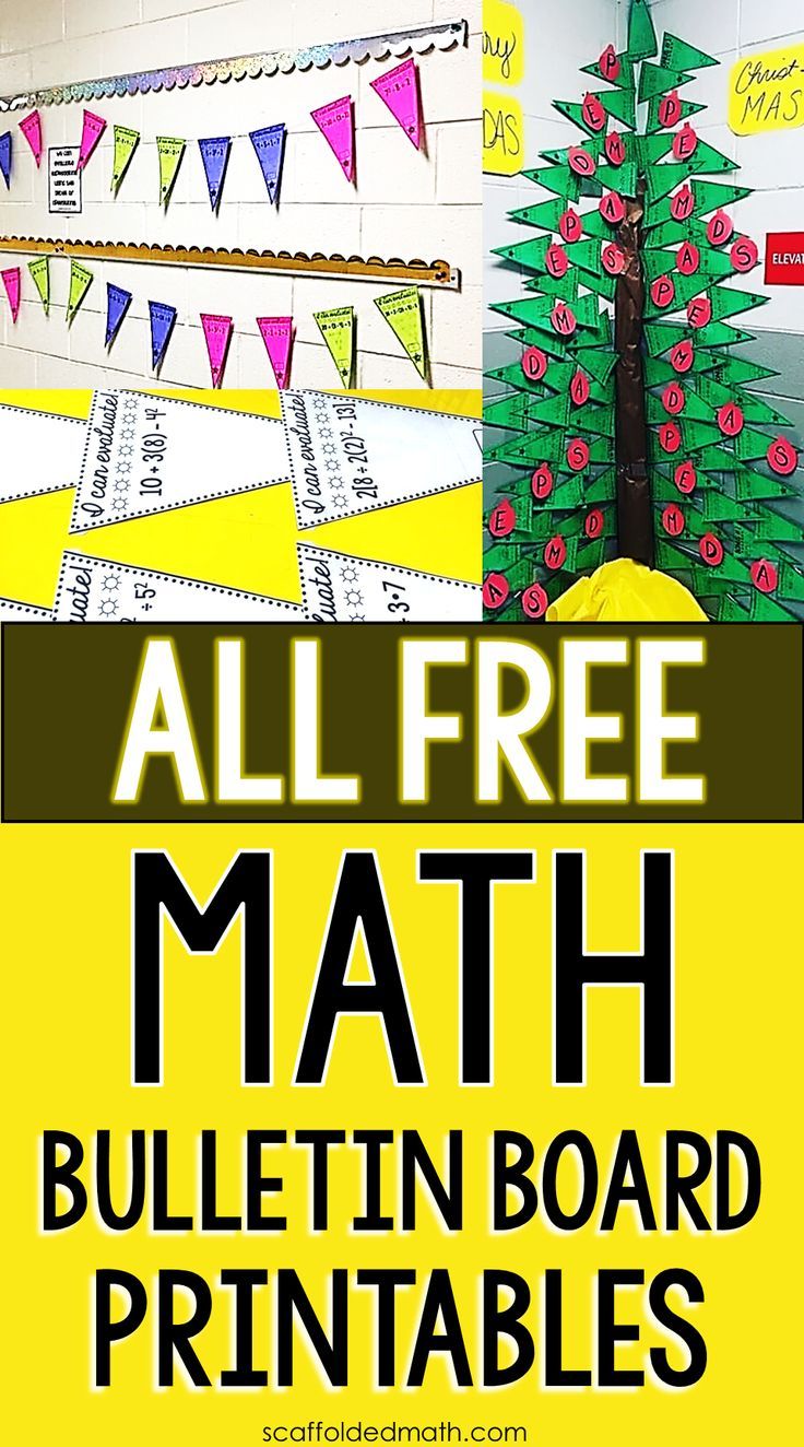 all free math bulletin board printables