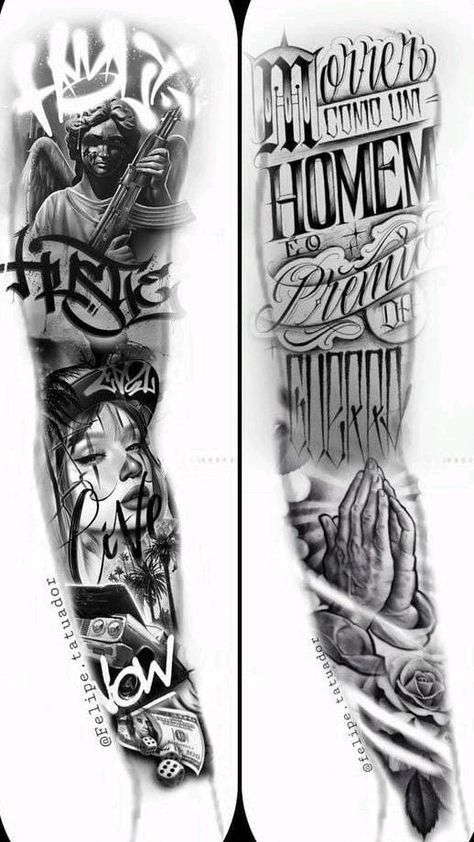 some very nice tattoos on the arm and leg for someone to put on their sleeve