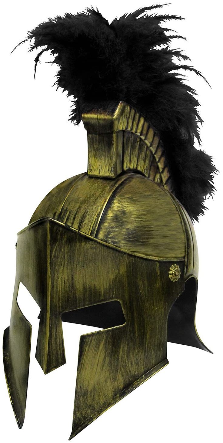 PRICES MAY VARY. Every Gladiator needs armor. This lightweight, yet durable plastic helmet is prefect for a variety of situations. Play the role of a midevil knight during larp, cosplay, a Halloween party, school play, and more. One size fits most adults and some teens. Add your own foam for a more secure fit. This is a prop helmet and provides no real protection. For ages 14 and older. Every King needs a good night. This soldier helmet has a moving face mask allowing you to chose your visibilit Athena Helmet, Spartan Costume, Halloween Party School, Gladiator Warrior, Gladiator Costumes, Greek Helmet, Soldier Helmet, Roman Helmet, Roman Armor