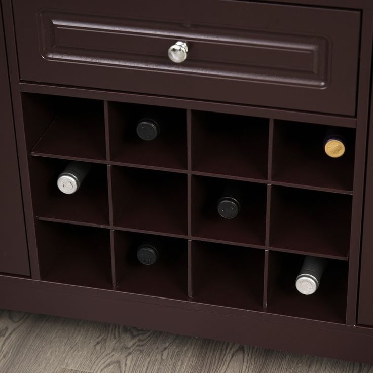 a wine cabinet with many bottles in it