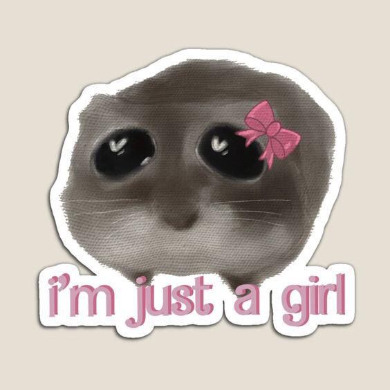 a sticker with the words i'm just a girl on it