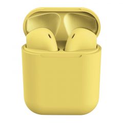 an image of two yellow apple airpods