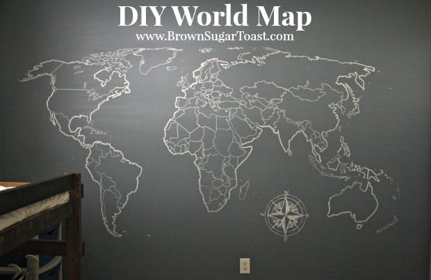 a wall with a map drawn on it