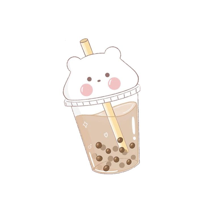 a drink with a straw in it and a bear on the top