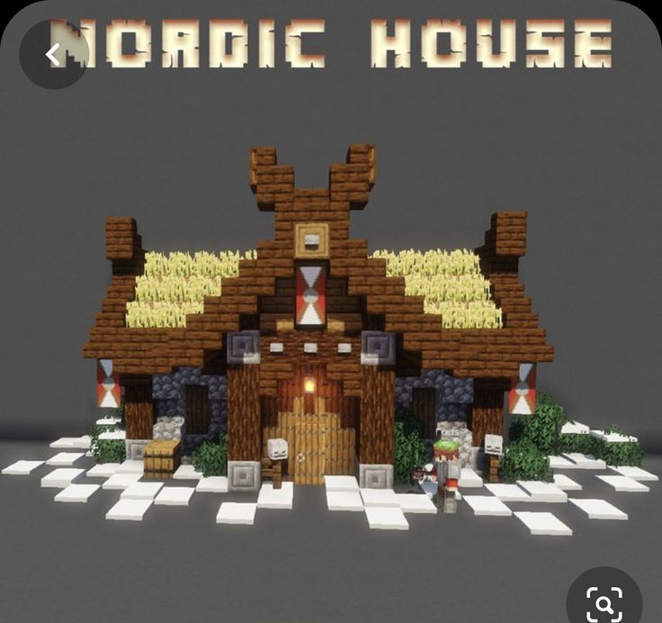 an image of a house made out of wood and bricks with the words nordic house above it