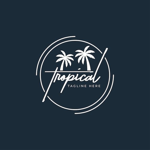 the logo for tropical falfine here, which features palm trees and an oval frame