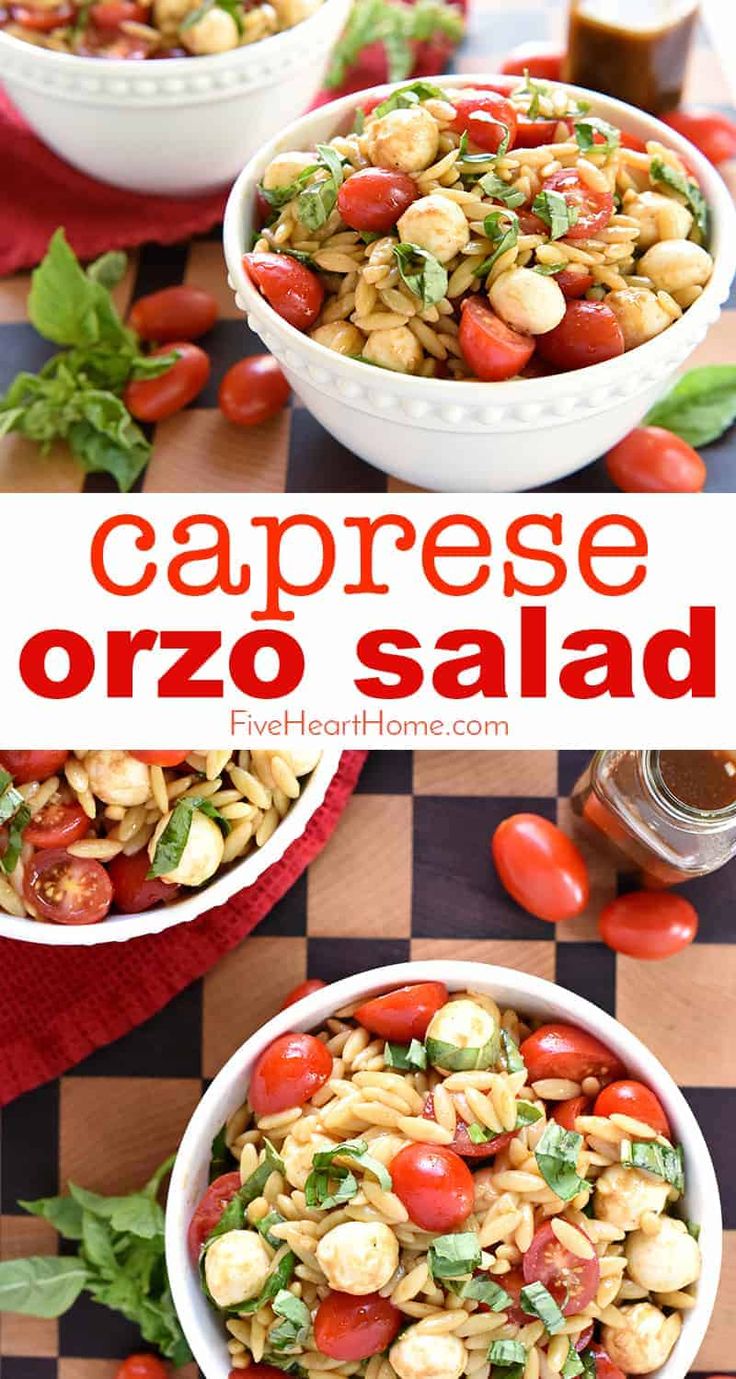 this caprese orzo salad is the perfect side dish for any meal