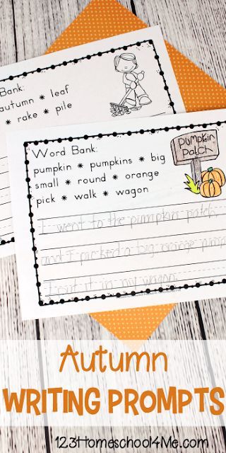 an autumn writing project with pumpkins on it