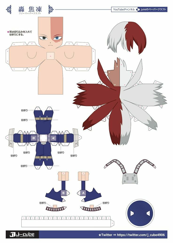 the paper doll is made to look like an anime character