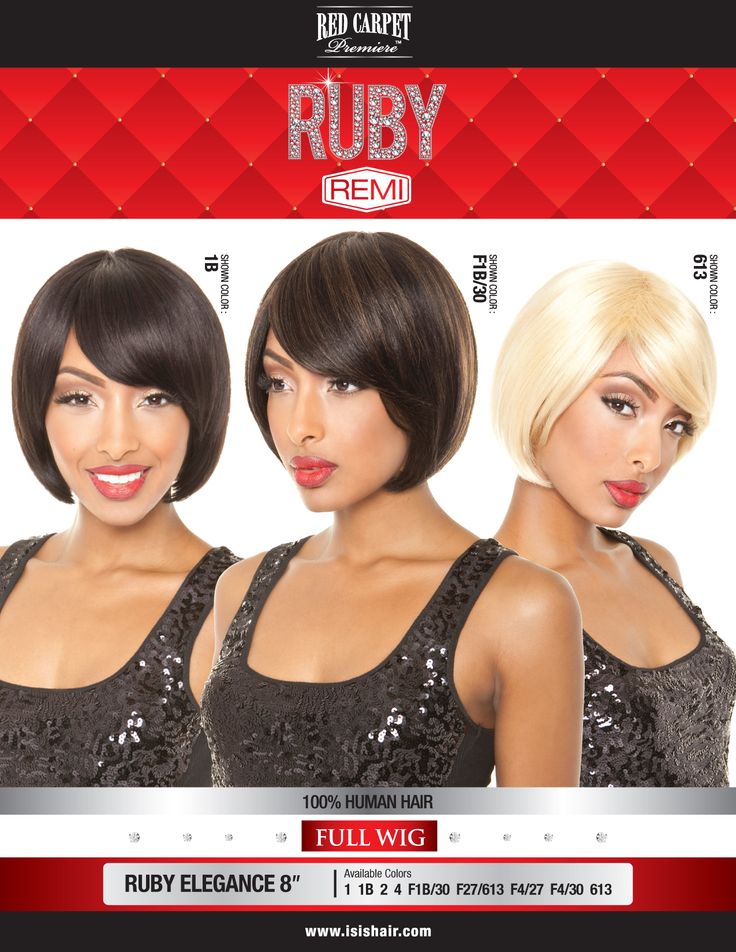 Ruby Elegance 8" Human Wigs, Full Wigs, Red Carpet, Ruby, Wigs, Carpet, Hair, Red