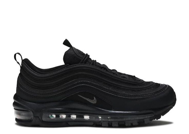 Wmns Air Max 97 'Triple Black' - Nike - 921733 001 - black/black-black | Flight Club Airmax 97 Black, Black Air Max 97, Nike Air Max 97 Black, All Black Nikes, Black Nike Sneakers, Black Nike Air Max, Dr Shoes, Black Nike Shoes, All Black Shoes